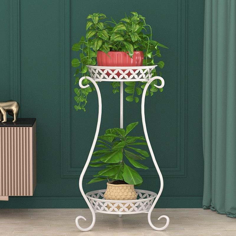 欧式铁艺多层花架绿萝吊兰阳台花架子地面客厅室内落地花盆置物架