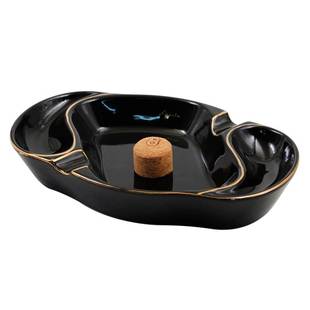 包邮 烟斗专用烟灰缸礼盒 骨瓷陶瓷2位烟盅烟斗架送软木塞