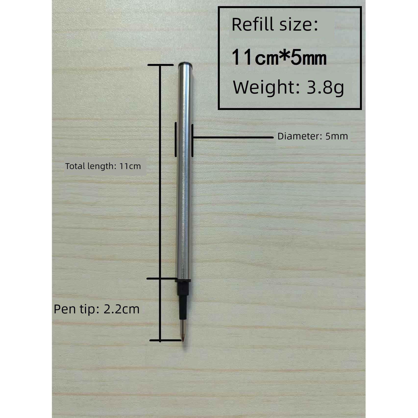金属插件填充签名笔填充11cm长球笔填充中性0.5mm通用可更换
