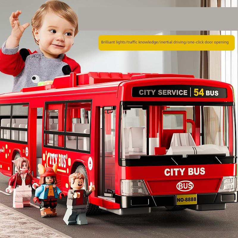 儿童公交车玩具超大号公共汽车模型彷真宝宝巴士大巴车玩具车男孩