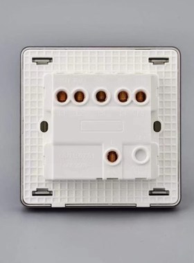 家用86型客厅照明五开单控灯开关5开一路双控墙壁暗装5联灰色面板