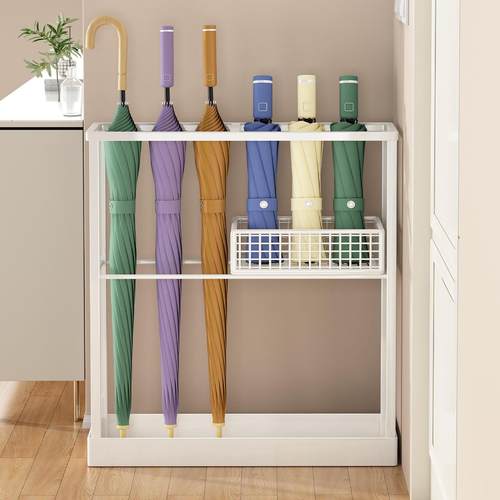 轻奢铁艺沥水雨伞架门口雨伞桶放伞架家用电梯口立伞筒收纳置物架