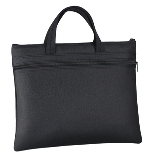 文件包多层男女办公包定制大号加厚公文包会议大容量开会政府电脑包 手提文件袋帆布包a4黑色资料袋商务拉链式