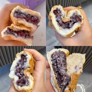 麦家欢长条紫米面包奶酪软黑糯米夹心紫米面包棒早餐速食现做现发