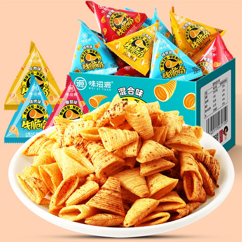 买一送一妙脆角尖角脆牛脆角小包装海底怀旧捞膨化零食大礼包整箱