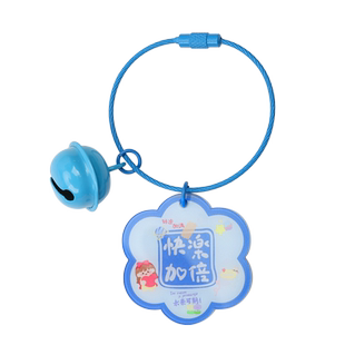 钢丝圈钥匙扣手工diy配件花型双面亚克力挂件好柿发生文字牌挂饰