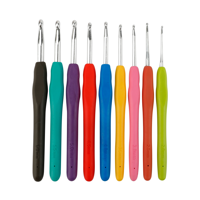 软柄钩针工具初学者钩玩偶毛线普通毛衣针diy手工编织材料糖果色