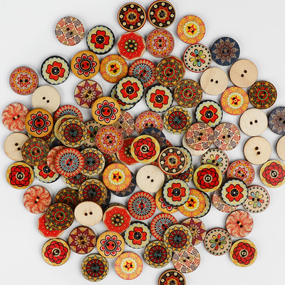 15/20/25mm复古圆片纽扣彩绘辅料