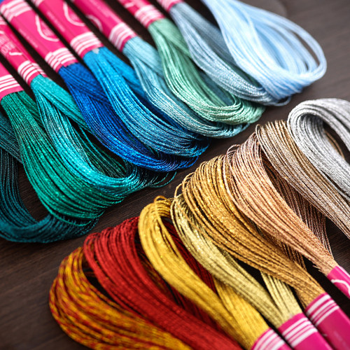 亮光绣花线金属线金银线十字绣线金丝线亮丝线手工diy编织线材料