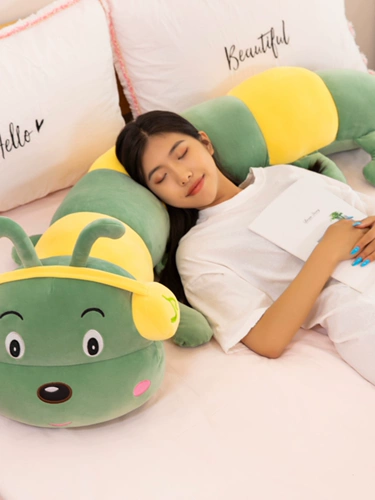 Милая плюшевая игрушка для сна, большая подушка, тряпичная кукла, гусеница