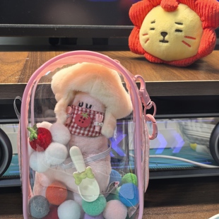 哈哈妹妹棉花娃娃毛绒保护壳适用于王源HUG娃防尘透明高清保护罩