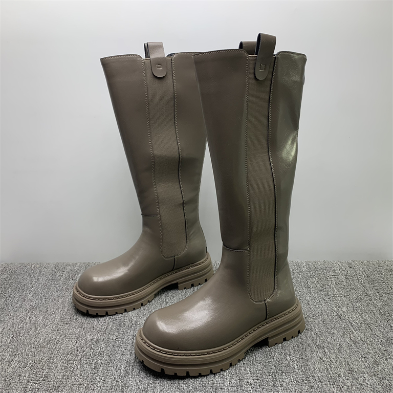 撤柜处理大桶围骑士靴女2025冬季新款加绒厚底长筒显瘦不过膝女靴