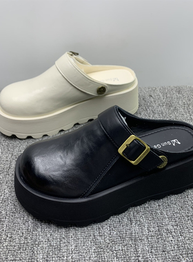 撤柜断码处理厚底博肯拖鞋女2025新款厚底轻便懒人包头穆勒拖鞋女