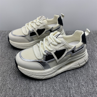 网面透气显脚小运动鞋 撤柜断码 女春夏新款 厚底增高老爹鞋 处理36码