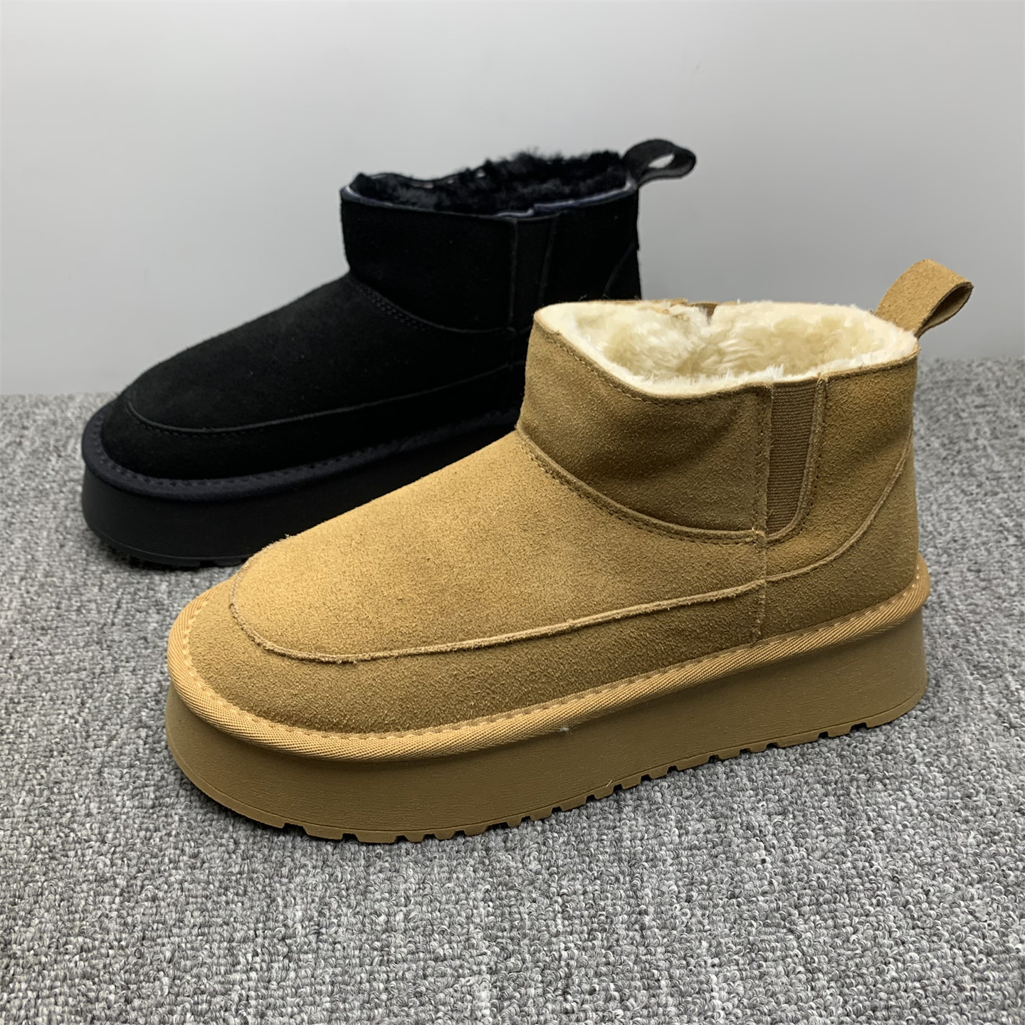 撤柜处理真皮厚底雪地靴女2025冬季新款磨砂牛皮加厚保暖雪地棉鞋,女鞋,时尚雪地靴,淘宝优惠券,粉丝福利购,淘宝优惠卷