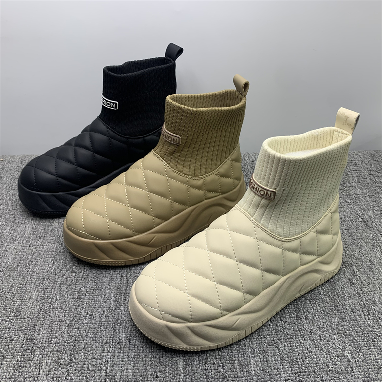 断码处理雪地靴女防水面包鞋2025冬季新款加厚保暖厚底袜子靴棉鞋