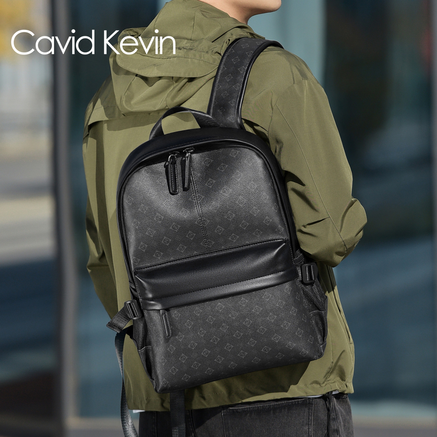 Cavid Kevin欧美男士双肩包商务潮牌电脑包休闲包背包大学生书包