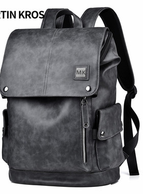 MK欧美男士双肩包背包休闲电脑旅行包街头潮流时尚大容量学生书包
