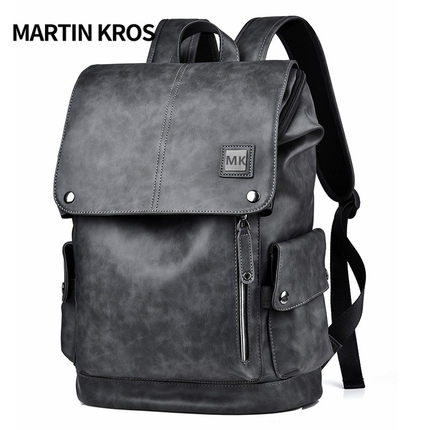 MK欧美男士双肩包背包休闲电脑旅行包街头潮流时尚大容量学生书包