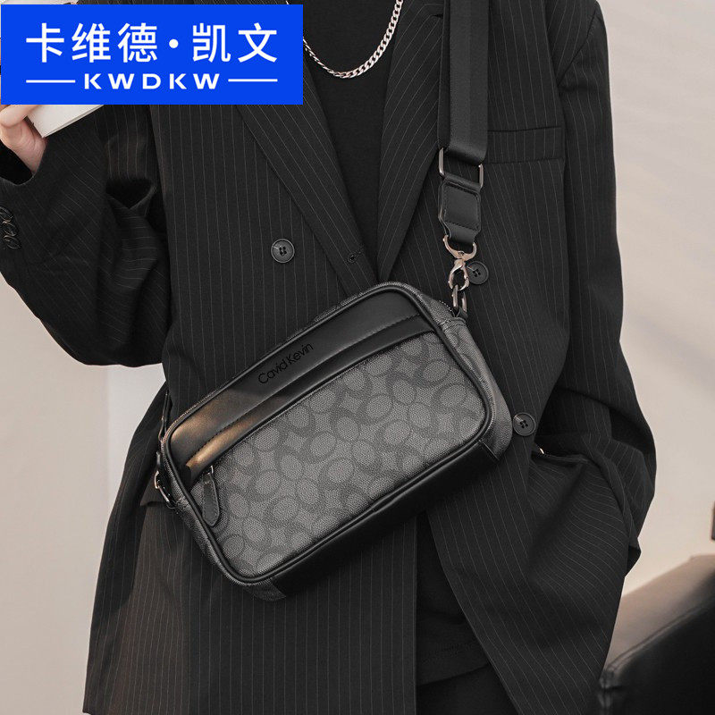 Cavid Kevin男士单肩包韩版潮印花时尚斜挎包邮差包简约挂包胸包