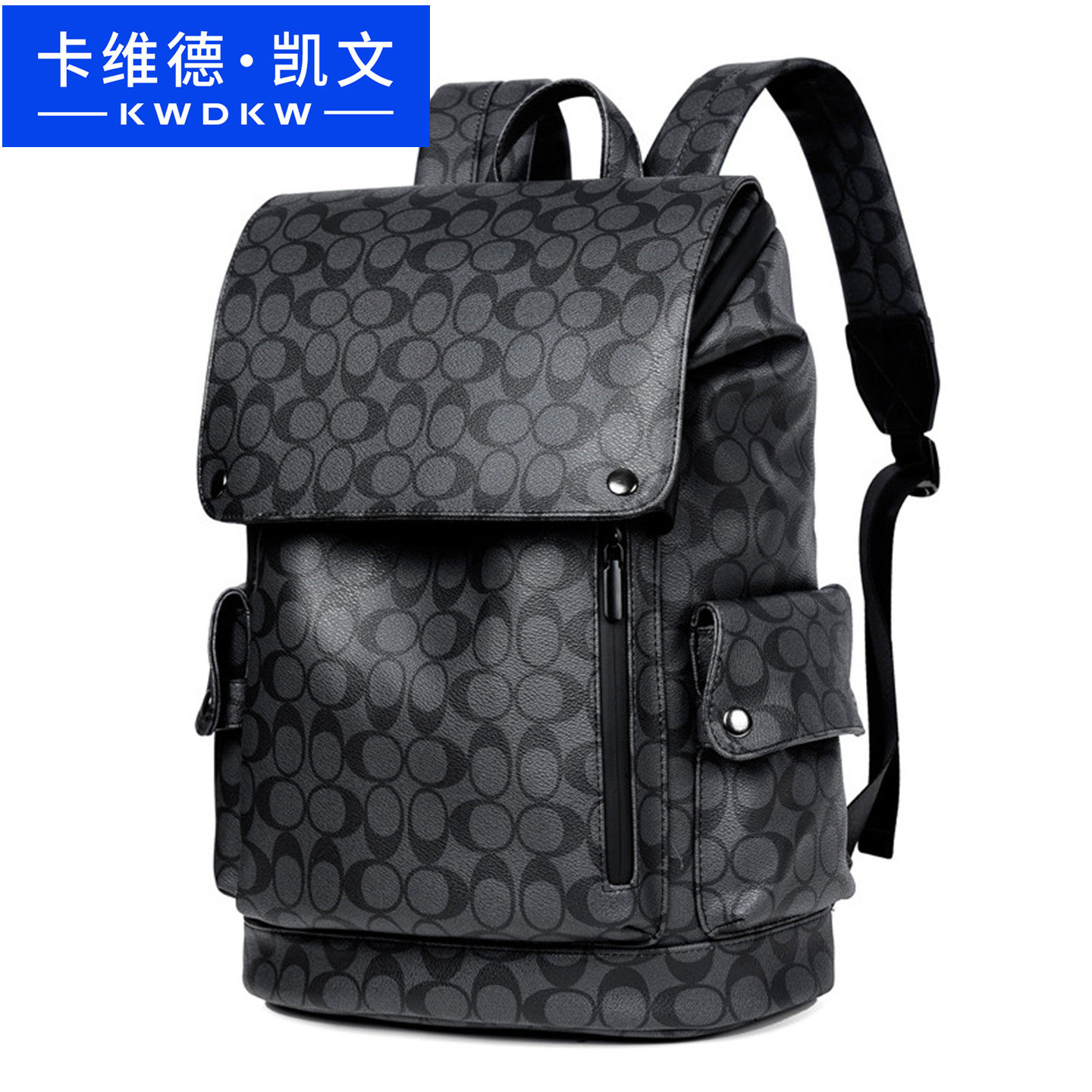 卡维德凯文欧美双肩包格商务电脑包大容量男士背包旅行学生书包