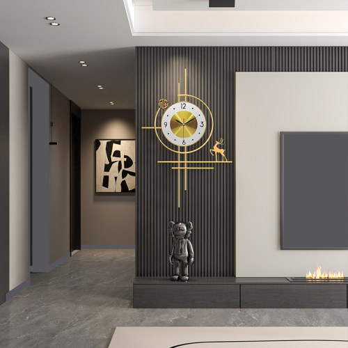 2025新款创意客厅格栅挂钟艺术轻奢钟表简约现代大气静音时钟挂钟