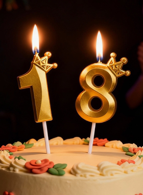 儿童宝宝生日蛋糕数字蜡烛插件周岁派对装饰布置氛围拍照男孩女孩