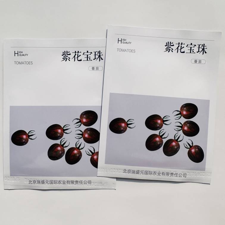 紫花宝珠无限生长型番茄种子果实短椭圆紫黑色带条纹小番茄种子LT