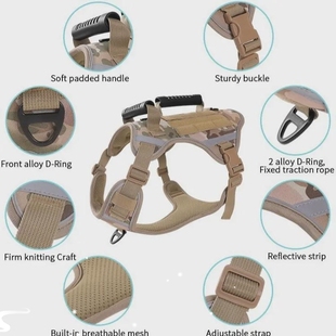 Pet Dog Leash Medium Large Dog Vest Tactical Chest Carrier