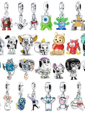 Charms 100% 925 Silver Plate Original Charms Cute Dog Elepha