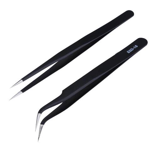 2pcs/lot Anti-static Precision Tweezers Set Pinzas Pincet St