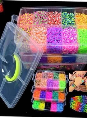 Rubber Loom Band Bracelet Kit Storage BoxColorful Beads Tool