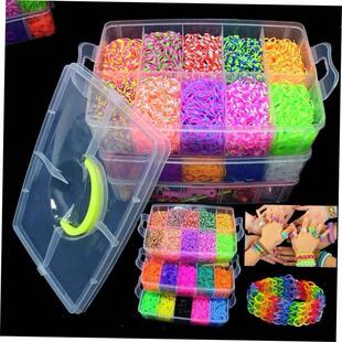 Rubber Loom Band Bracelet Kit Storage BoxColorful Beads Tool
