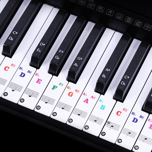 88/61 key color piano letter notes stickers keyboard hand ro