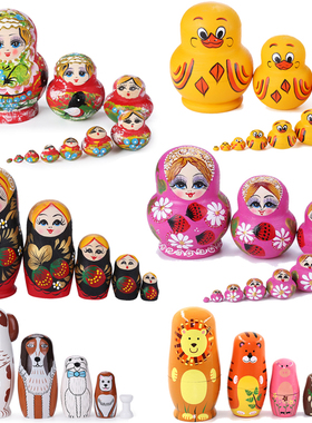5/10-Layers Houten Russian Nesting Doll Matryoshka Poppen Vo