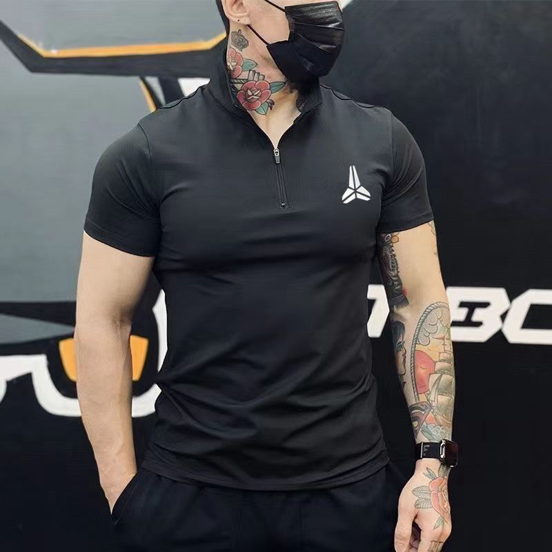 健身服运动紧身衣短袖男跑步打底训练服T恤速干健身房教练塑身衣