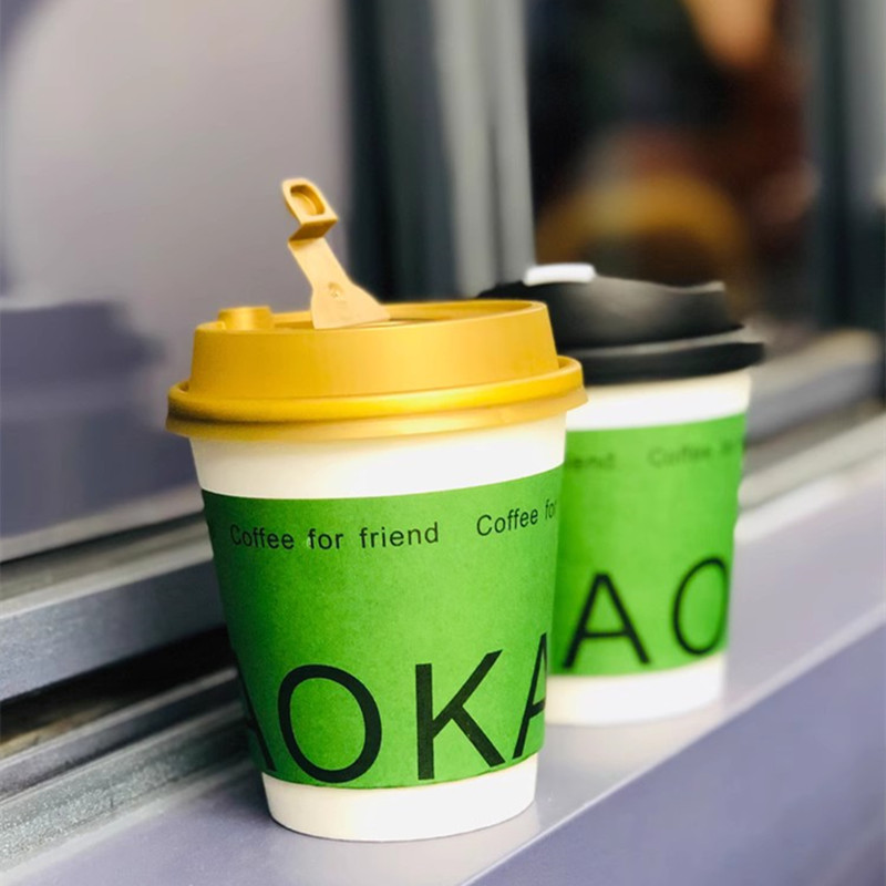 网红一次性双层加厚咖啡纸杯定制
