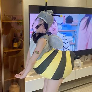 COS创意鲨Bee小蜜蜂人偶服鲨鱼可穿戴演出活动道具成人儿童玩偶服