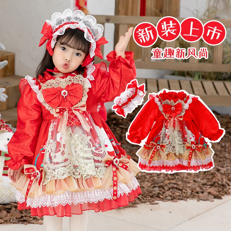 圣诞节冬装加绒洛丽塔公主裙拜年