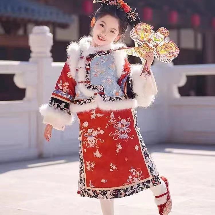 新款汉服拜年儿童女童古装格格装