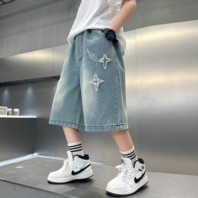 英国next debo男童夏季牛仔短裤2026新款中大童儿童装薄款五分裤