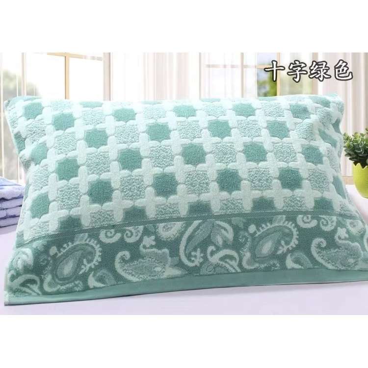 上海老式全棉枕巾毛圈一对装纯棉加厚成人枕头巾吸汗柔软不掉毛巾