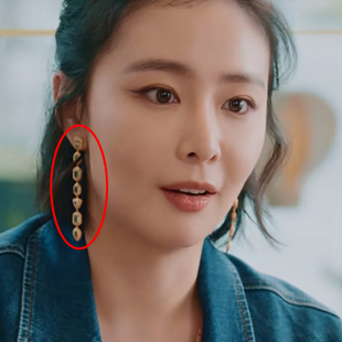 亲爱的仇敌罗曼高叶陈凯西陈妍希同款耳环耳饰长款绿色宝石新款