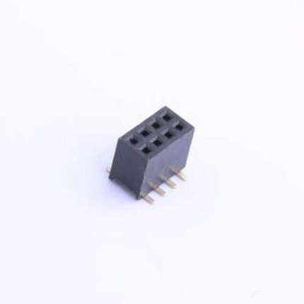 X1321FVS-2x04-C43D48 排母 间距:1.27mm 2x4P 立贴 SMD,P=1.27mm