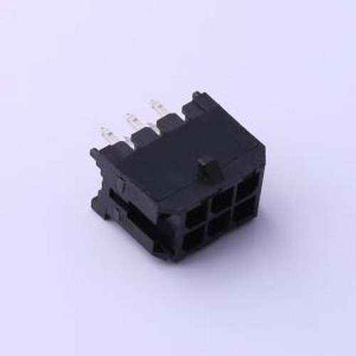 C3030WV-F-2X03P 线对板针座 2x3P 间距:3mm 直插 黑色 插件,P=3m