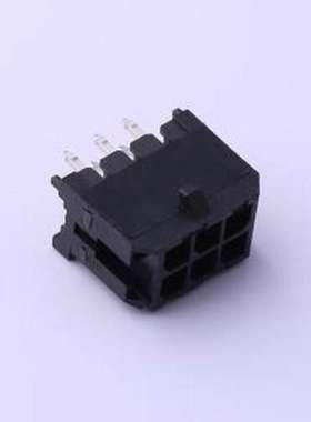 C3030WV-F-2X03P 线对板针座 2x3P 间距:3mm 直插 黑色 插件,P=3m