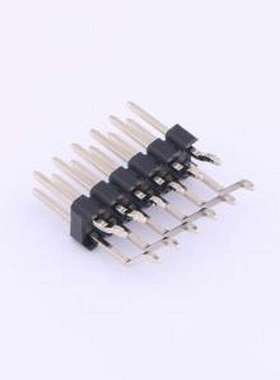 PZ254-2-06-WS 排针 2x6P 间距:2.54mm 方针 卧贴 黑色 SMD,P=2.5