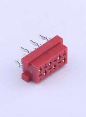 X9127WV-06A1-9TSNRE 线对板针座 间距:1.27mm 直插 大红色 插件,