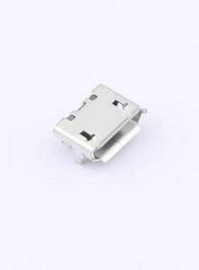 XUDF-0436-13 USB连接器 MICRO 5P母座带4.85MM牛角 脚距7.2四脚