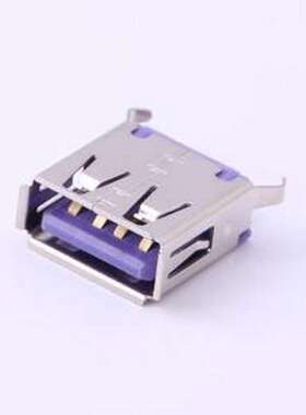 916-152A1172Y10210 USB连接器 Type-A 母 直插 紫色 插件